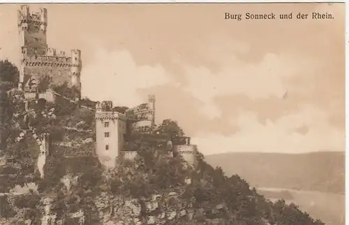 Burg Sooneck (Sonneck) am Rhein nahe Niederheimbach ngl G3497
