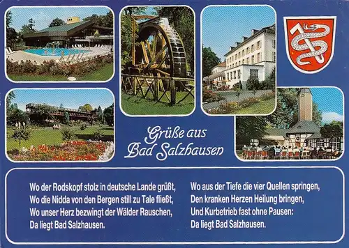 Bad Salzhausen, Mehrbildkarte mit Spruch gl1987 G0702