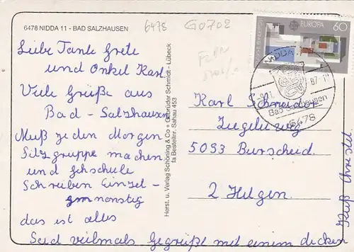 Bad Salzhausen, Mehrbildkarte mit Spruch gl1987 G0702