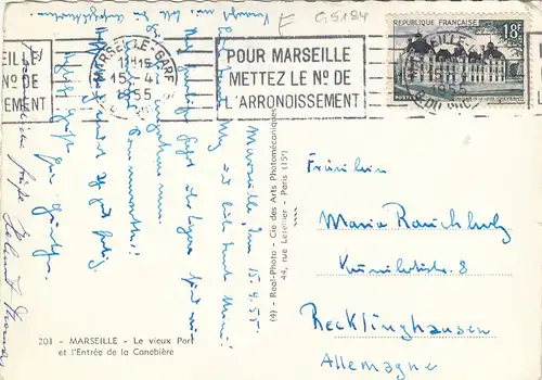 Marseille, le vieux Port et Entrée de la Canabière gl1955 G5184