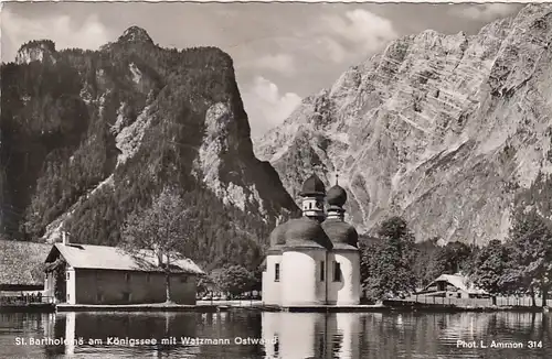 Königssee, St.Batholomä mit Watzmann Ostwand gl1958 G0816