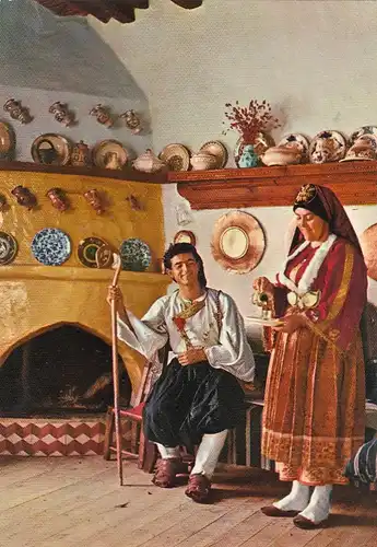 Skyros, Tracht mit Haus-Inneneinrichtung ngl G5263