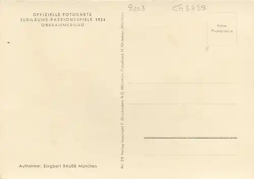 Oberammergau, Obb., Jubiläums Passionsspiele 1934, Salbung ngl G3738