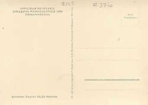 Oberammergau, Obb., Jubiläums Passionsspiele 1934, Abendmahl ngl G3710