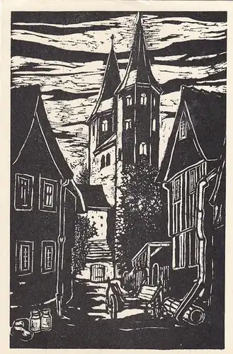 Kirche zu Drübeck (Kr.Wernigerode) nach Holzschnitt v. C.Wild-Wall ngl G5699