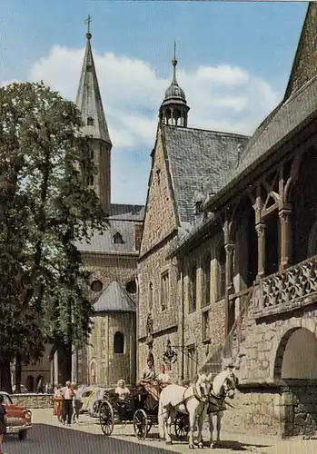 Goslar, Harz, Rathaus-Freitreppe und Marktkirche ngl G5750