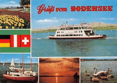 Gruß vom Bodensee, Mehrbildkarte mit Fähre "Fontainebleau" gl1980 G1053