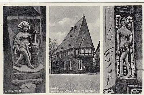 Goslar, Harz, Brusttuch, Holzschnitzereien, Butterhanne, Eva gl1938 G2181