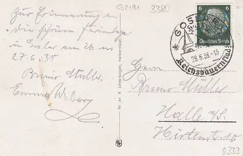 Goslar, Harz, Brusttuch, Holzschnitzereien, Butterhanne, Eva gl1938 G2181