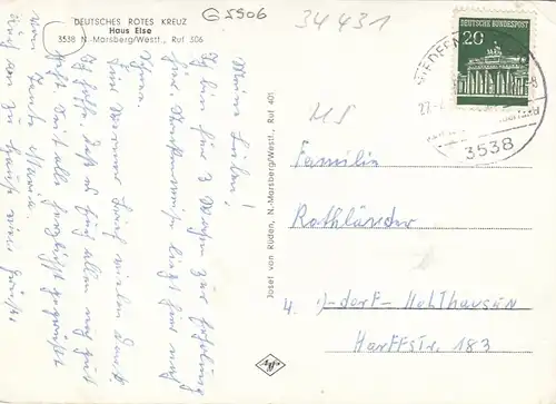 N.- Marsberg/Westf. Deutsches Rotes Kreuz, Haus Else glum 1960? G5906