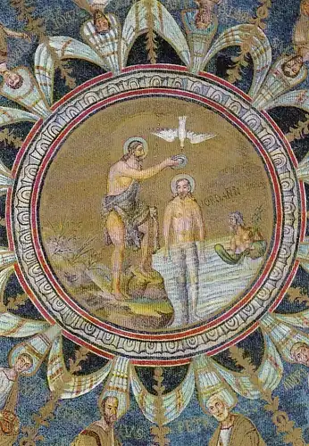 Ravenna, Battistero Neoniano, Cupola, Battesimo di Christo ngl G0483