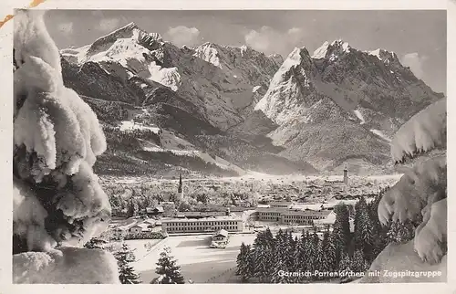 Garmisch-Partenkirchen mit Zugspitzgruppe gl1951 G1234