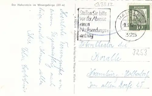 Der Hohenstein im Wesergebirge gl1962 G3312