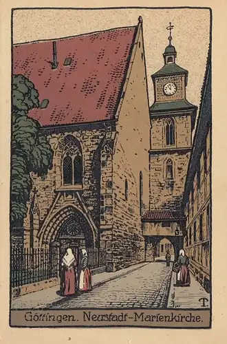 Göttingen, Neustadt-Marienkirche, Steindruck ngl G2448