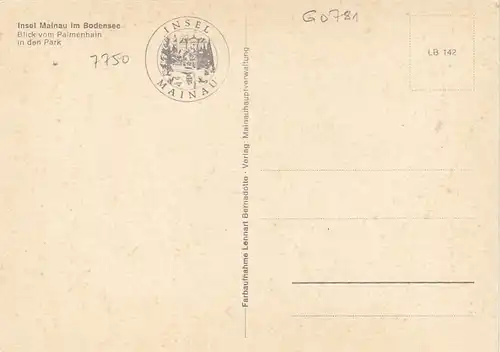 Insel Mainau im Bodensee, Blick vom Palmenhain in den Park ngl G0781