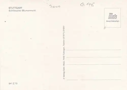 Stuttgart Schillerplatz Blumenmarkt ngl G1445