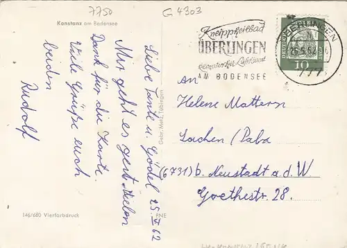 Konstanz am Bodensee, Mehrbildkarte gl1962 G4303