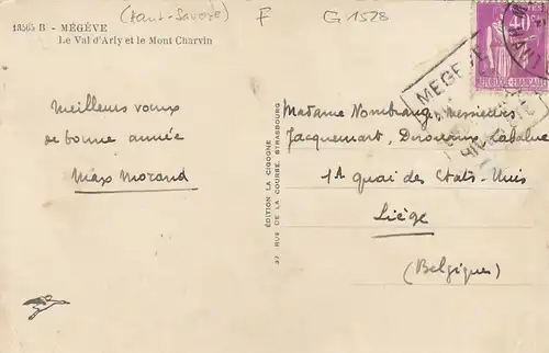 Mégéve, Le Val d'Arly et le Mont Charvin glum 1930? G1528
