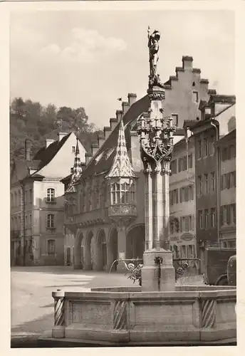 Freiburg im Breisgau, histor.Kaufhaus mit St.Georgsbrunnen ngl G4362