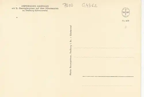 Freiburg im Breisgau, histor.Kaufhaus mit St.Georgsbrunnen ngl G4362