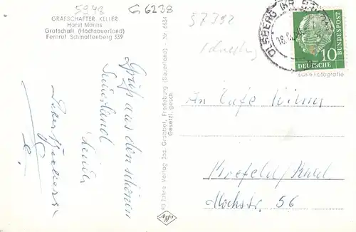 Grafschaft (Hochsauerland) Gasthaus Grafschafter Keller gl1958? G6238