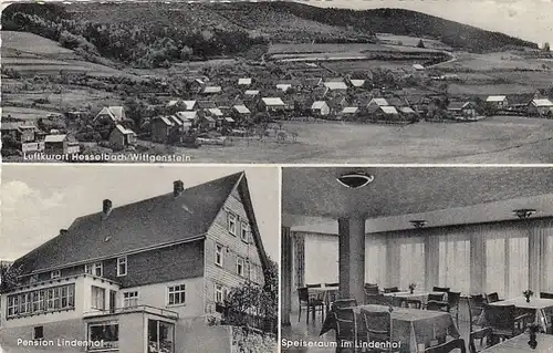 Hesselbach über Lassphe i.W., Pension Lindenhof gl1969 G6252