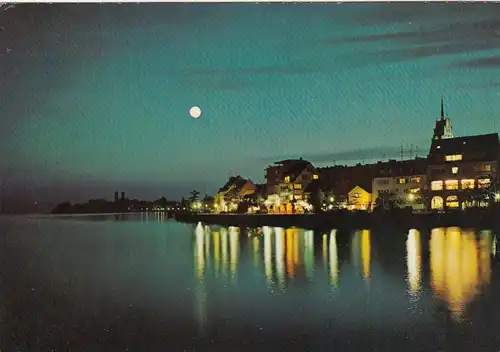 Friedrichshafen am Bodensee, neue Uferpromenade bei Nacht ngl G4403