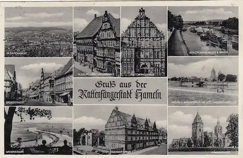 Hameln a.d.W, Mehrbildkarte gl1957 G3332