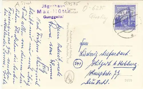 Max-Hütte, Gunggeltal, Zillertal, Tirol glum 1960? G4575