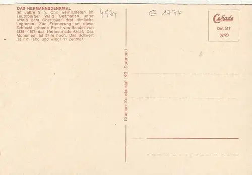 Hermannsdenkmal im Teutoburger Wald, ngl G1774