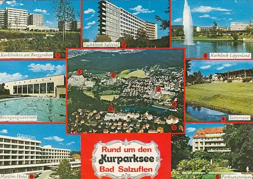 Bad Salzuflen, Kurparksee, Mehrbildkarte glum 1980? G6509