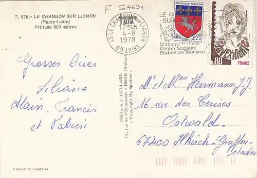 Le Chambon-sur-Lignon (Hte.-Loire) Mehrbildkarte gl1978 G4631