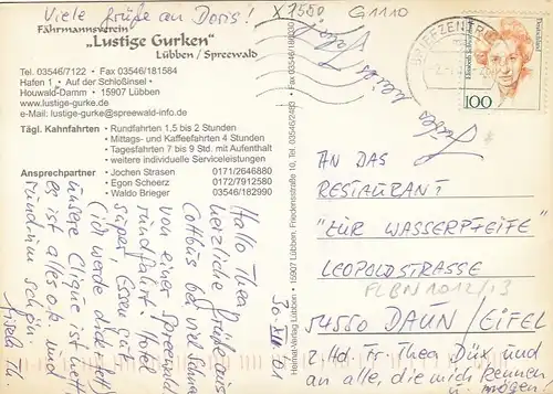 Lübben, Spreewald, Fährmannsverein "Lustige Gurken" gl2001 G1110