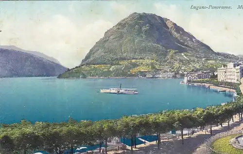 Lugano, Tessin, Mt.San Salvatore, Quai e Hôtel Walter ngl G4654