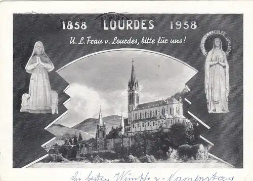 Lourdes 100 Jahre, U.l.Frau von Lourdes, bitte für uns! gl1965 G4715