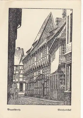Braunschweig, Meinhardshof, Papierbild im AK-Format ngl G1918