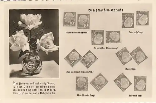 Briefmarkensprache mit Spruch gl1957 G4015