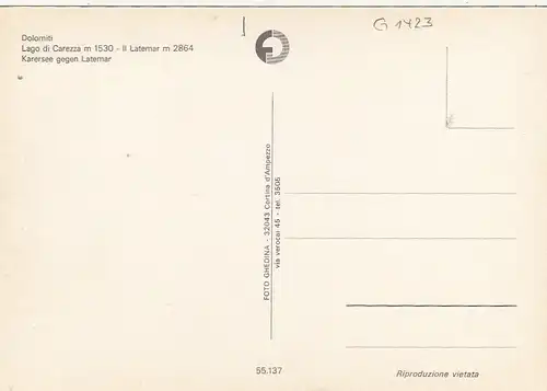 Dolomiti, Lago di Carezza con Latemar ngl G1423