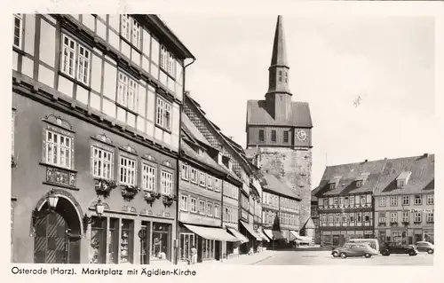 Osterode, Harz, Marktplatz mit Ägidienkirche gl1957? G2016