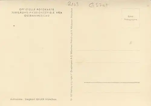 Oberammergau, Obb., Jubiläums Passionsspiele 1934, Abschied von Bethanien ngl G3704