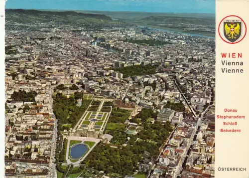 Wien, Luftbild Richtung Norden, Schloß Belvedere ngl G4985