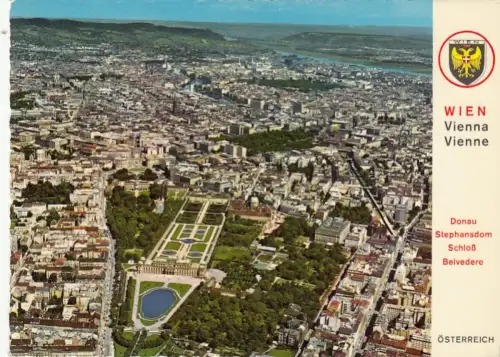 Wien, Luftbild Richtung Norden, Schloß Belvedere ngl G4985