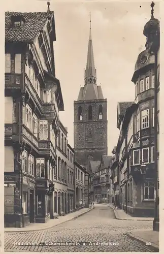 Hildesheim, Eckemecker Strasse und Andreasturm glum 1930? G3268