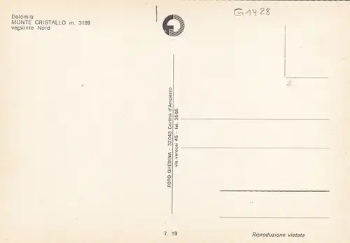 Dolomiti, Monte Cristallo versante Nord ngl G1428