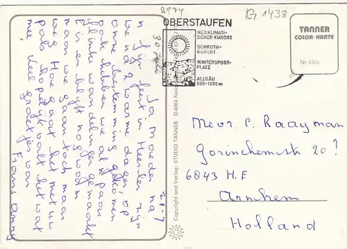 Oberstaufen im Allgäu, Mehrbildkarte glum 1970? G1438