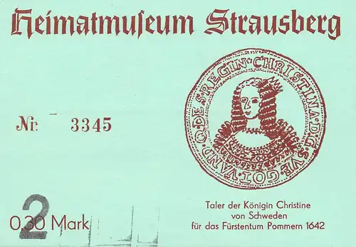 Strausberg (Mark) Heimatmuseum Nr. 3345 ngl 168.042