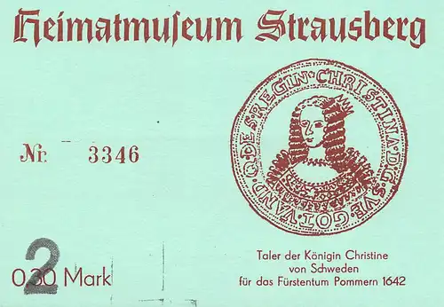 Strausberg (Mark) Heimatmuseum Nr. 3346 ngl 168.043
