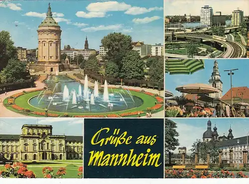 Mannheim, Mehrbildkarte glum 1960? G1575
