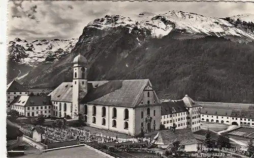 Engelberg, Klosterkirche mit Titlis, Obwalden gl1952 G5214