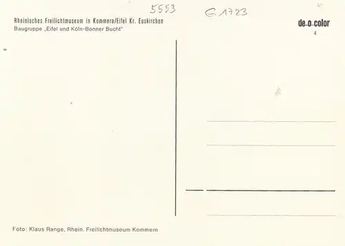 Kommern/Eifel, Freilichtmuseum, Baugruppe Eifel und Kölner-Bonner Bucht ngl G1723